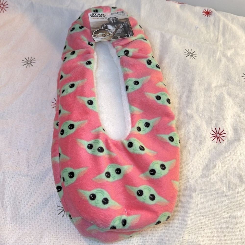 Disney Pink Baby Yoda Fleece Slipper Socks